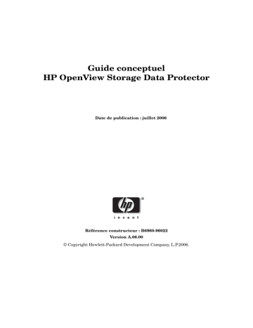 Manuel du propriétaire | HP DATA PROTECTOR V6.0 SOFTWARE Manuel utilisateur | Fixfr