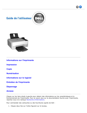 Dell 928 All In One Inkjet Printer printers accessory Manuel utilisateur | Fixfr