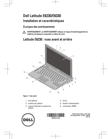 Dell Latitude E6230 laptop Guide de démarrage rapide | Fixfr