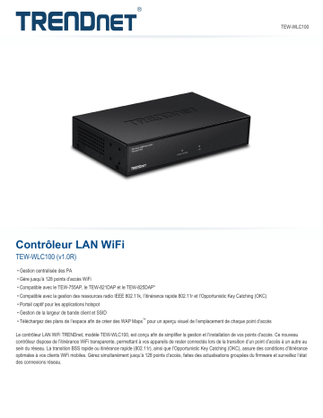 Trendnet RB-TEW-WLC100 Wireless LAN Controller Fiche technique | Fixfr