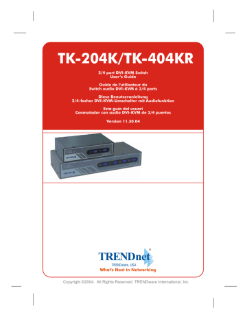 TK-204K | Trendnet TK-404KR 4-Port DVI/PS/2 Rack Mount KVM Switch Kit Manuel utilisateur | Fixfr
