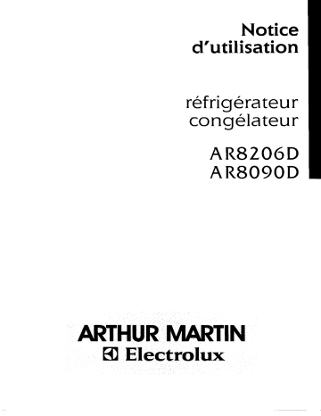 ARTHUR MARTIN ELECTROLUX AR8090D Manuel utilisateur | Fixfr