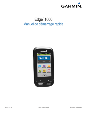 Edge® 1000 | Edge® 1000, Europe | Guide de démarrage rapide | Garmin Edge 1000 Manuel utilisateur | Fixfr