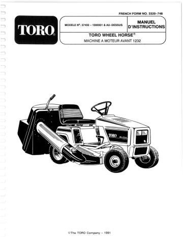 Toro 12-32 Lawn Tractor Riding Product Manuel utilisateur | Fixfr