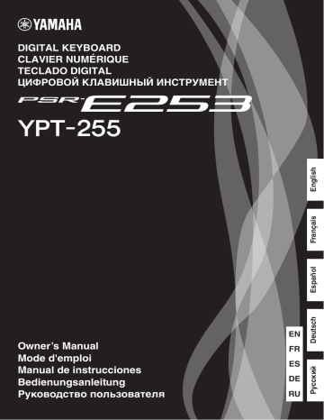Manuel du propriétaire | Yamaha PSR-E253/YPT-255 Manuel utilisateur | Fixfr
