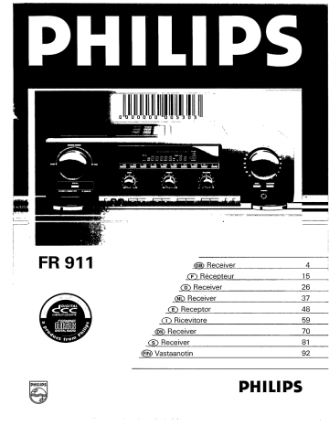 Manuel du propriétaire | Philips FR911 Manuel utilisateur | Fixfr