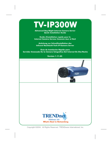 Trendnet TV-IP300W Advanced Wireless Day/Night Network Camera Server Manuel utilisateur | Fixfr