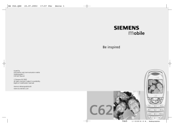 Mode d'emploi | Siemens C62 Manuel utilisateur | Fixfr