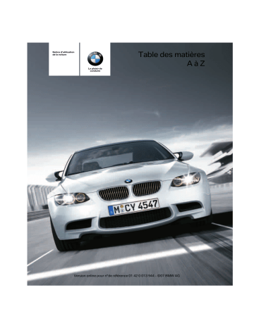 BMW M3 2007-2013 Manuel du propriétaire | Fixfr