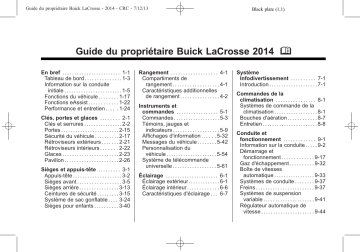 Buick LaCrosse 2010-2016 Manuel du propriétaire | Fixfr