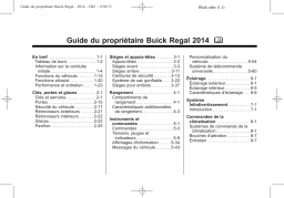 Buick Regal 2010-2014 Manuel du propriétaire