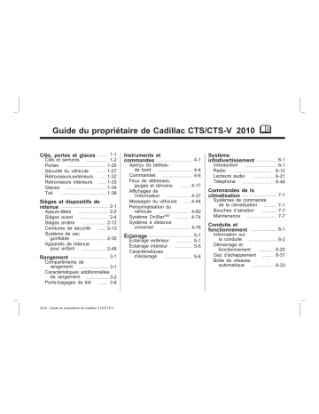 Cadillac CTS 2007-2013 Manuel du propriétaire | Fixfr