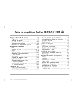 Cadillac XLR 2003-2009 Manuel du propriétaire