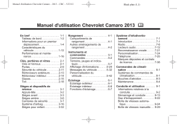 Chevrolet Camaro 2009-2016 Manuel du propriétaire
