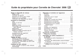 Chevrolet Corvette 2005-2013 Manuel du propriétaire