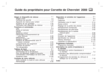 Chevrolet Corvette 2005-2013 Manuel du propriétaire | Fixfr