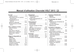 Chevrolet Volt 2011-2015 Manuel du propriétaire