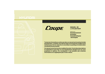 Hyundai Coupe 2007-2009 Manuel du propriétaire | Fixfr