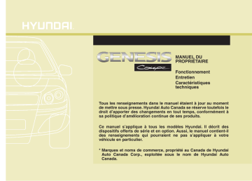 Hyundai Genesis Coupe 2013 Manuel du propriétaire | Fixfr