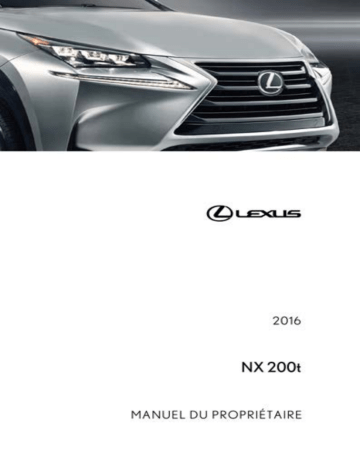 Lexus NX 2014 Manuel du propriétaire | Fixfr