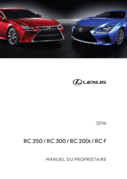 Lexus RC 2014 Manuel du propriétaire