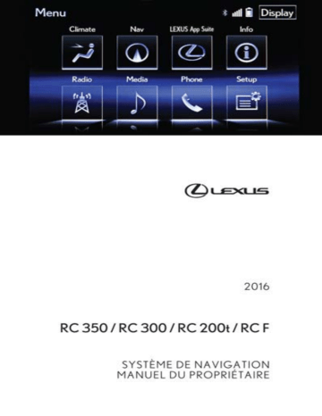 Lexus RC 2014 Manuel du propriétaire | Fixfr