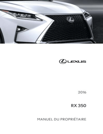 Lexus RX 2015 Manuel du propriétaire | Fixfr