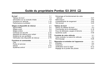 Pontiac G3 2005-2009 Manuel du propriétaire | Fixfr