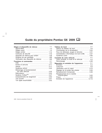 Pontiac G6 2004-2009 Manuel du propriétaire | Fixfr