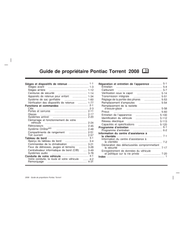 Torrent | Pontiac Vibe 2008-2009 Manuel du propriétaire | Fixfr