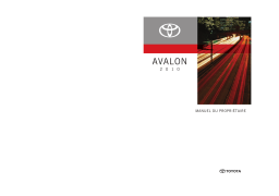 Toyota Avalon 2005-2012 Manuel du propriétaire