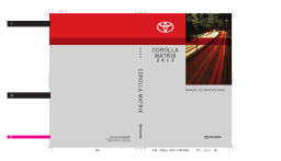 Toyota Matrix 2008-2014 Manuel du propriétaire