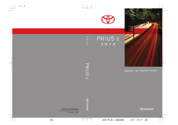 Toyota Prius C 2011-2014 Manuel du propriétaire