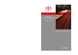 Toyota Prius Plug In 2012-2015 Manuel du propriétaire
