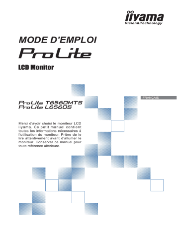 Manuel du propriétaire | iiyama PROLITE T6560MTS Manuel utilisateur | Fixfr