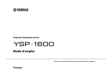 Manuel du propriétaire | Yamaha MUSICCAST YSP-1600 Manuel utilisateur | Fixfr