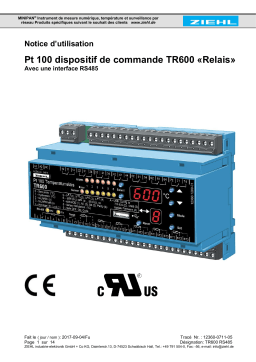 ZIEHL TR600 RS485 Manuel utilisateur