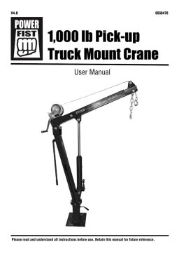 Power Fist 8558470 1,000 lb Pickup Truck Mount Crane Manuel du propriétaire