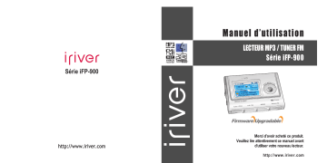 Manuel du propriétaire | iRiver iFP-900 Manuel utilisateur | Fixfr