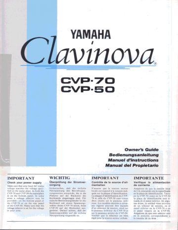Manuel du propriétaire | Yamaha CVP-50 Manuel utilisateur | Fixfr