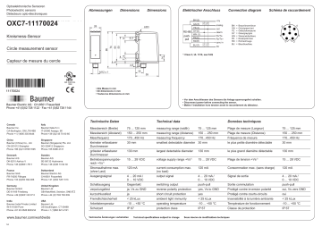 Mode d'emploi | Baumer OXC7-X0250.II1250.TI Light-section sensor Manuel utilisateur | Fixfr