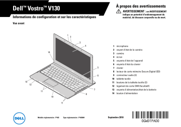Dell Vostro V130 laptop Guide de démarrage rapide | Fixfr