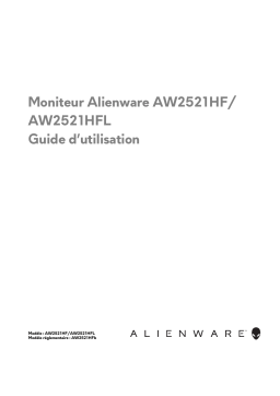 Alienware AW2521HFL 25 Gaming Monitor Manuel utilisateur