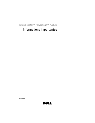 Dell PowerVault NX1950 storage Guide de démarrage rapide | Fixfr