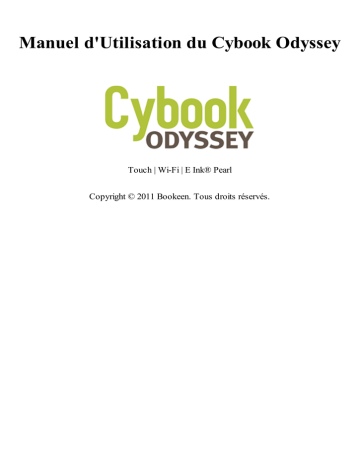 Bookeen Cybook Odyssey Manuel utilisateur | Fixfr