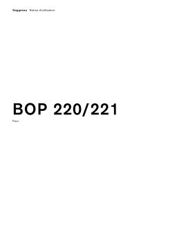 Gaggenau BOP 250 101 Manuel utilisateur