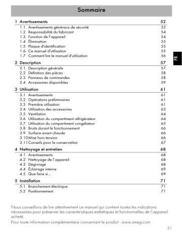 Manuel du propriétaire | Smeg FAB32L Manuel utilisateur | Fixfr