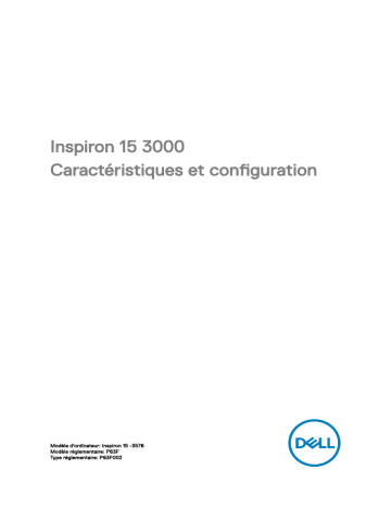Dell Inspiron 15 3576 laptop Guide de démarrage rapide | Fixfr
