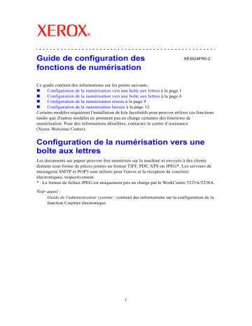 5225/5230 | WORKCENTRE 5222 | Manuel du propriétaire | Xerox 5222 WorkCentre Manuel utilisateur | Fixfr