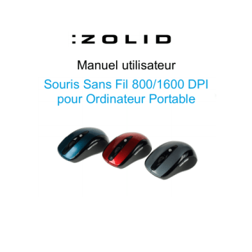 Manuel du propriétaire | Zolid SOURIS SANS FIL 1600 DPI Manuel utilisateur | Fixfr
